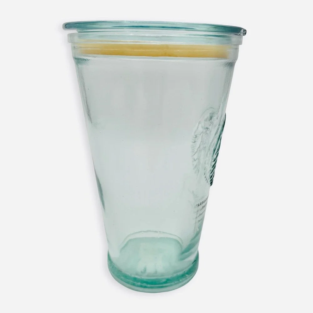 Starbucks Recycled Glass Cold to Go Cup 16oz Green Tumbler Lid SPAIN Logo Eco